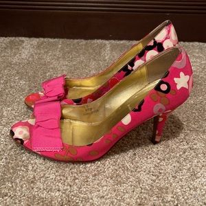 J Crew Floral Bow Peep Toes Pumps